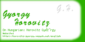 gyorgy horovitz business card